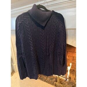 Talbots Cable Knit Wool Blend Poncho Cape Size Medium